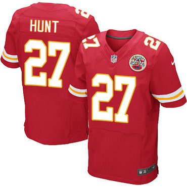 Nike Chiefs #27 Kareem Hunt Red Team Color Men's Stitched NFL Elite Jersey Nike Chiefs #27 Kareem Hunt Red Team Color Men's Stitched NFL Elite Jersey