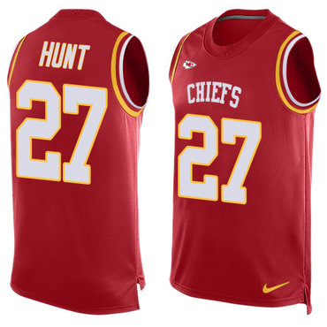 Nike Chiefs #27 Kareem Hunt Red Team Color Men's Stitched NFL Limited Tank Top Jersey Nike Chiefs #27 Kareem Hunt Red Team Color Men's Stitched NFL Limited Tank Top Jersey