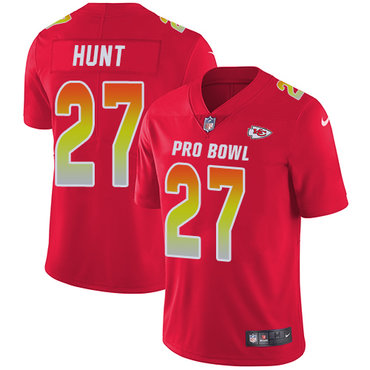 Nike Chiefs #27 Kareem Hunt Red Youth Stitched NFL Limited AFC 2018 Pro Bowl Jersey Nike Chiefs #27 Kareem Hunt Red Youth Stitched NFL Limited AFC 2018 Pro Bowl Jersey