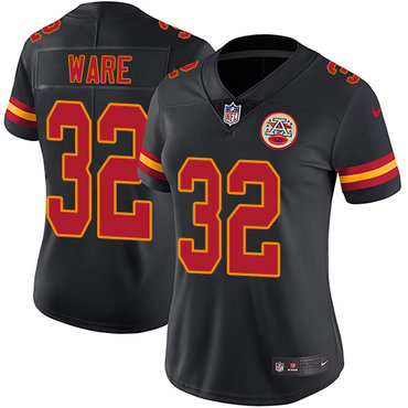 Nike Chiefs #32 Spencer Ware Black Women's Stitched NFL Limited Rush Jersey