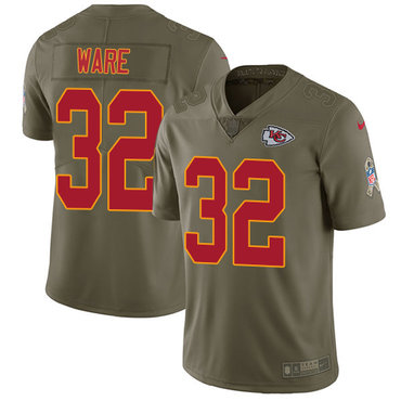 Nike Chiefs #32 Spencer Ware Olive Men's Stitched NFL Limited 2017 Salute to Service Jersey Nike Chiefs #32 Spencer Ware Olive Men's Stitched NFL Limited 2017 Salute to Service Jersey