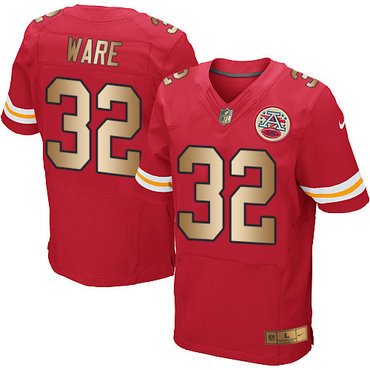 Nike Chiefs #32 Spencer Ware Red Team Color Men's Stitched NFL Elite Gold Jersey Nike Chiefs #32 Spencer Ware Red Team Color Men's Stitched NFL Elite Gold Jersey