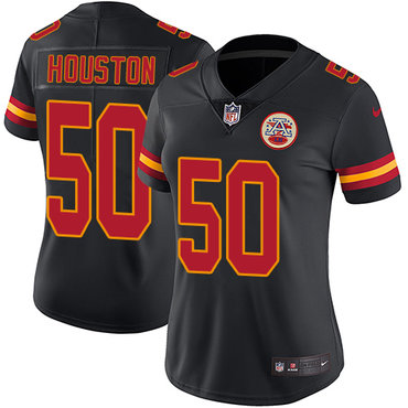 Nike Chiefs #50 Justin Houston Black Women's Stitched NFL Limited Rush Jersey