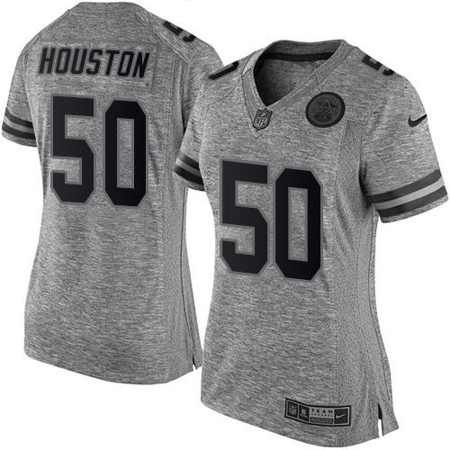 Nike Chiefs #50 Justin Houston Gray Women's Stitched NFL Limited Gridiron Gray Jersey
