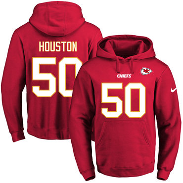 Nike Chiefs #50 Justin Houston Red Name & Number Pullover NFL Hoodie Nike Chiefs #50 Justin Houston Red Name & Number Pullover NFL Hoodie