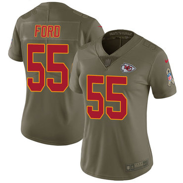Nike Chiefs #55 Dee Ford Olive Women's Stitched NFL Limited 2017 Salute to Service Jersey