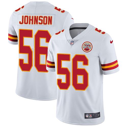 Nike Chiefs #56 Derrick Johnson White Men's Stitched NFL Vapor Untouchable Limited Jersey Nike Chiefs #56 Derrick Johnson White Men's Stitched NFL Vapor Untouchable Limited Jersey