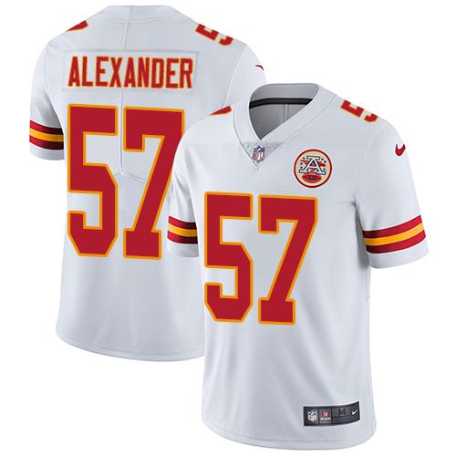 Nike Chiefs #57 D.J. Alexander White Men's Stitched NFL Vapor Untouchable Limited Jersey Nike Chiefs #57 D.J. Alexander White Men's Stitched NFL Vapor Untouchable Limited Jersey