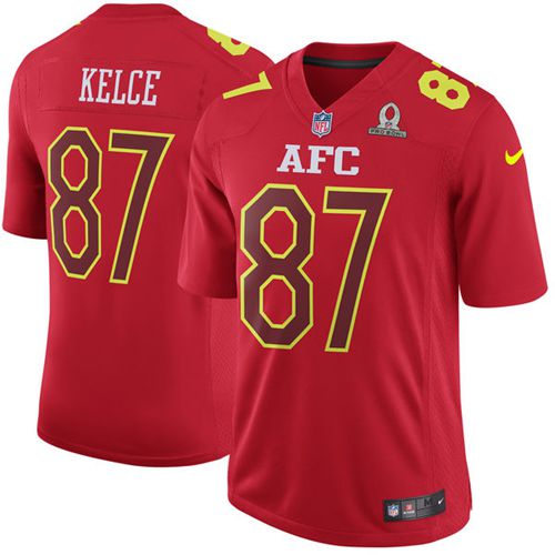 Nike Chiefs #87 Travis Kelce Red Men's Stitched NFL Game AFC 2017 Pro Bowl Jersey Nike Chiefs #87 Travis Kelce Red Men's Stitched NFL Game AFC 2017 Pro Bowl Jersey