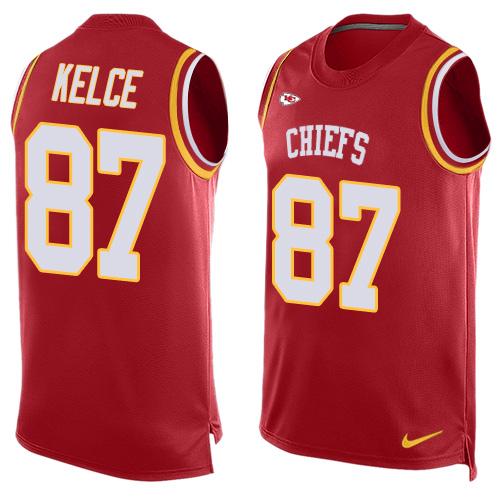 Nike Chiefs #87 Travis Kelce Red Team Color Men's Stitched NFL Limited Tank Top Jersey Nike Chiefs #87 Travis Kelce Red Team Color Men's Stitched NFL Limited Tank Top Jersey
