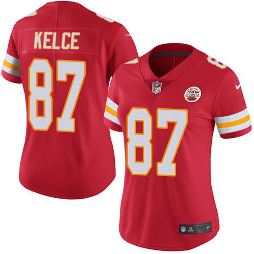 Nike Chiefs #87 Travis Kelce Red Women's Stitched NFL Limited Rush Jersey