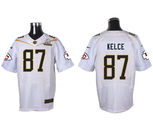 Nike Chiefs #87 Travis Kelce White 2016 Pro Bowl Men's Stitched NFL Elite Jersey Nike Chiefs #87 Travis Kelce White 2016 Pro Bowl Men's Stitched NFL Elite Jersey