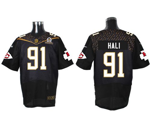 Nike Chiefs #91 Tamba Hali Black 2016 Pro Bowl Men's Stitched NFL Elite Jersey Nike Chiefs #91 Tamba Hali Black 2016 Pro Bowl Men's Stitched NFL Elite Jersey