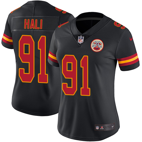 Nike Chiefs #91 Tamba Hali Black Women's Stitched NFL Limited Rush Jersey
