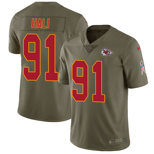 Nike Chiefs #91 Tamba Hali Olive Men's Stitched NFL Limited 2017 Salute to Service Jersey Nike Chiefs #91 Tamba Hali Olive Men's Stitched NFL Limited 2017 Salute to Service Jersey