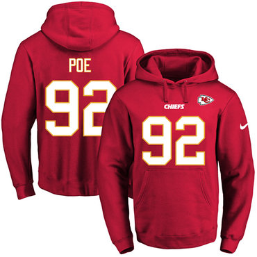 Nike Chiefs #92 Dontari Poe Red Name & Number Pullover NFL Hoodie Nike Chiefs #92 Dontari Poe Red Name & Number Pullover NFL Hoodie