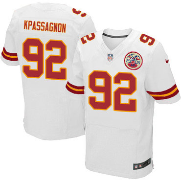Nike Chiefs #92 Tanoh Kpassagnon White Men's Stitched NFL Elite Jersey Nike Chiefs #92 Tanoh Kpassagnon White Men's Stitched NFL Elite Jersey