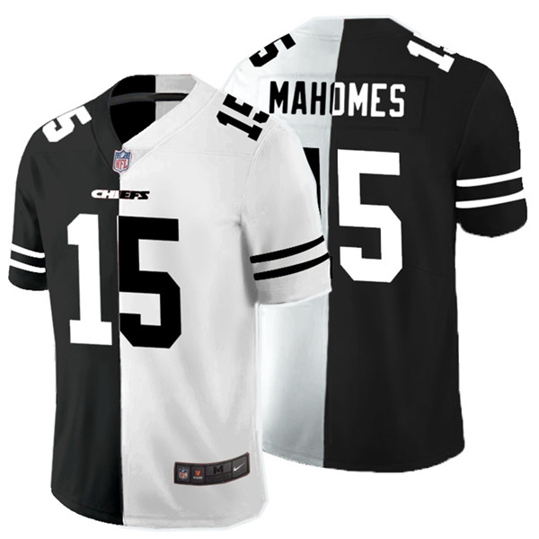 Nike Chiefs 15 Patrick Mahomes Black And White Split Vapor Untouchable Limited Jersey Nike Chiefs 15 Patrick Mahomes Black And White Split Vapor Untouchable Limited Jersey