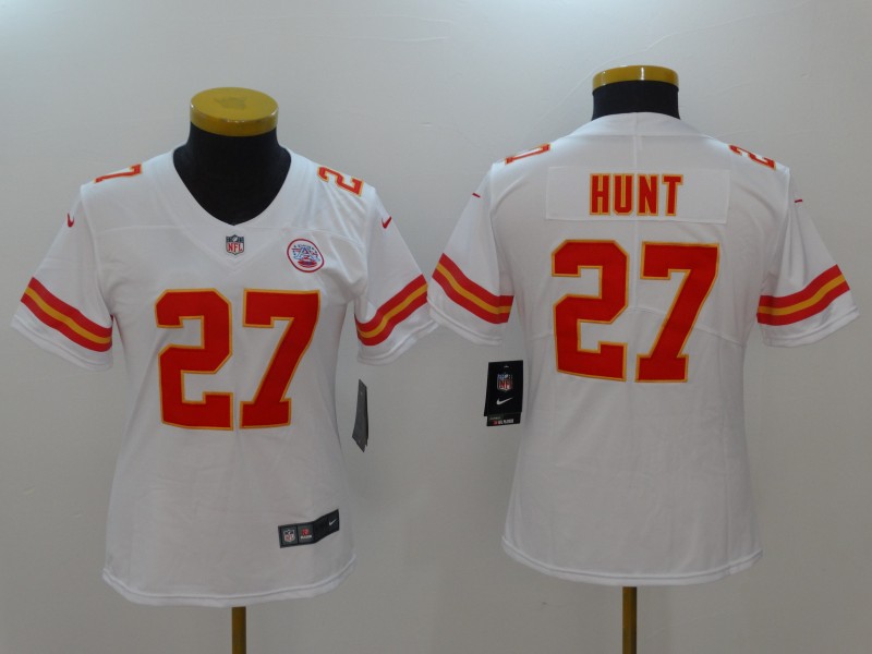 Nike Chiefs 27 Kareem Hunt White Women Vapor Untouchable Player Limited Jersey
