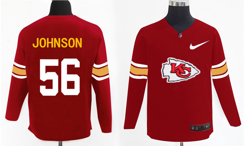 Nike Chiefs 56 Derrick Johnson Red Knit Sweater