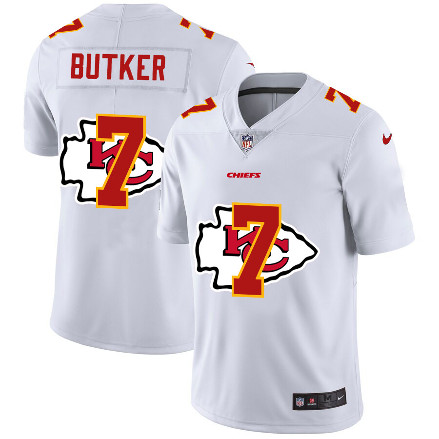 Nike Chiefs 7 Harrison Butker White Shadow Logo Limited Jersey Nike Chiefs 7 Harrison Butker White Shadow Logo Limited Jersey