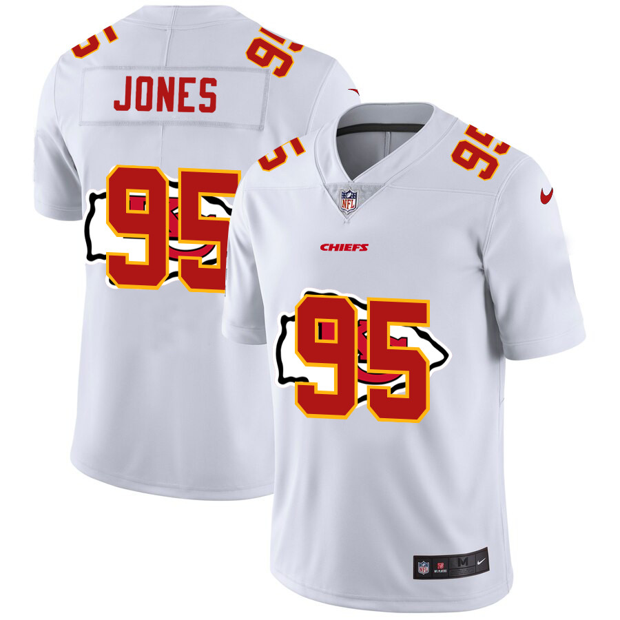 Nike Chiefs 95 Chris Jones White Shadow Logo Limited Jersey Nike Chiefs 95 Chris Jones White Shadow Logo Limited Jersey