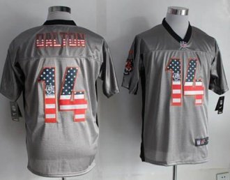 Nike Cincinnati Bengals #14 Andy Dalton Grey NFL Elite USA Flag Fashion Jersey Nike Cincinnati Bengals #14 Andy Dalton Grey NFL Elite USA Flag Fashion Jersey