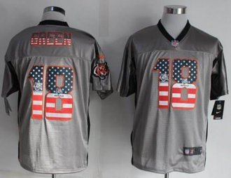 Nike Cincinnati Bengals #18 A.J. Green Grey NFL Elite USA Flag Fashion Jersey Nike Cincinnati Bengals #18 A.J. Green Grey NFL Elite USA Flag Fashion Jersey