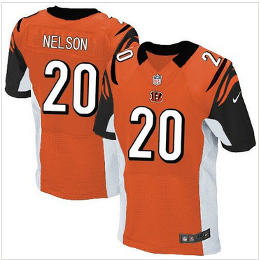 Nike Cincinnati Bengals #20 Reggie Nelson Orange Alternate Men's Stitched NFL Elite Jersey Nike Cincinnati Bengals #20 Reggie Nelson Orange Alternate Men's Stitched NFL Elite Jersey