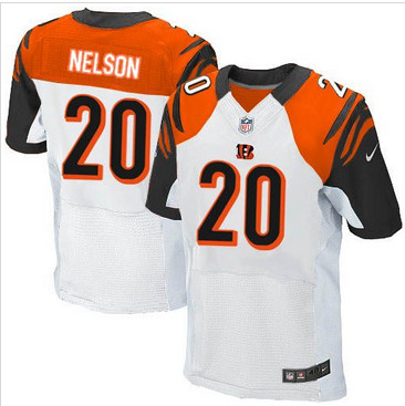 Nike Cincinnati Bengals #20 Reggie Nelson White Men's Stitched NFL Elite Jersey