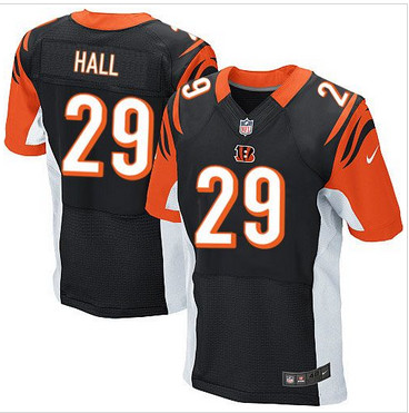 Nike Cincinnati Bengals #29 Leon Hall Black Team Color Men's Stitched NFL Elite Jersey Nike Cincinnati Bengals #29 Leon Hall Black Team Color Men's Stitched NFL Elite Jersey
