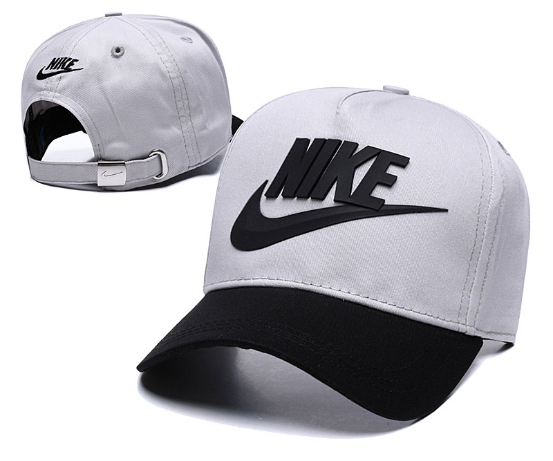 Nike Classic Gray Black Peaked Adjustable Hat TX Nike Classic Gray Black Peaked Adjustable Hat TX