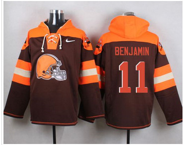 Nike Cleverland Browns #11 Travis Benjamin Brown Player Pullover NFL Hoodie Nike Cleverland Browns #11 Travis Benjamin Brown Player Pullover NFL Hoodie