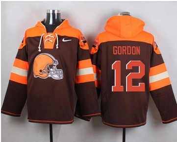 Nike Cleverland Browns #12 Josh Gordon Brown Player Pullover NFL Hoodie Nike Cleverland Browns #12 Josh Gordon Brown Player Pullover NFL Hoodie