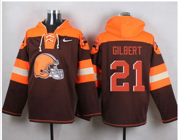 Nike Cleverland Browns #21 Justin Gilbert Brown Player Pullover NFL Hoodie Nike Cleverland Browns #21 Justin Gilbert Brown Player Pullover NFL Hoodie