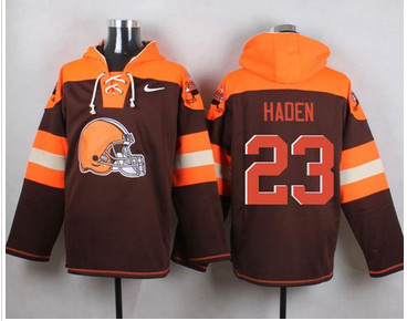 Nike Cleverland Browns #23 Joe Haden Brown Player Pullover NFL Hoodie