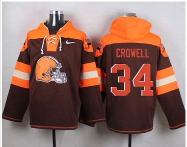 Nike Cleverland Browns #34 Isaiah Crowell Brown Player Pullover NFL Hoodie Nike Cleverland Browns #34 Isaiah Crowell Brown Player Pullover NFL Hoodie