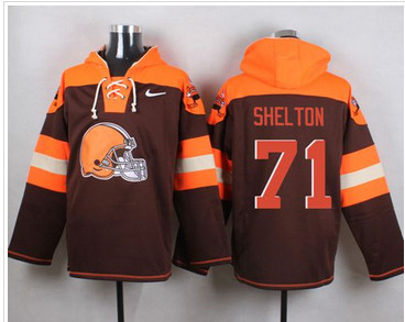 Nike Cleverland Browns #71 Danny Shelton Brown Player Pullover NFL Hoodie Nike Cleverland Browns #71 Danny Shelton Brown Player Pullover NFL Hoodie