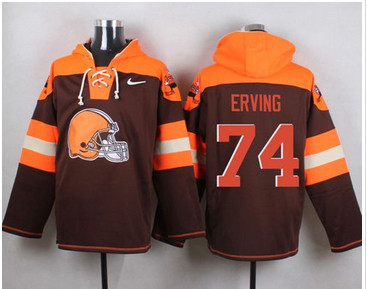 Nike Cleverland Browns #74 Cameron Erving Brown Player Pullover NFL Hoodie Nike Cleverland Browns #74 Cameron Erving Brown Player Pullover NFL Hoodie