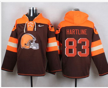 Nike Cleverland Browns #83 Brian Hartline Brown Player Pullover NFL Hoodie Nike Cleverland Browns #83 Brian Hartline Brown Player Pullover NFL Hoodie
