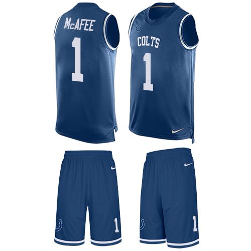 Nike Colts #1 Pat McAfee Royal Blue Team Color Men's Stitched NFL Limited Tank Top Suit Jersey Nike Colts #1 Pat McAfee Royal Blue Team Color Men's Stitched NFL Limited Tank Top Suit Jersey
