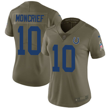 Nike Colts #10 Donte Moncrief Olive Women's Stitched NFL Limited 2017 Salute to Service Jersey