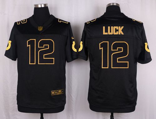 Nike Colts #12 Andrew Luck Black Men's Stitched NFL Elite Pro Line Gold Collection Jersey Nike Colts #12 Andrew Luck Black Men's Stitched NFL Elite Pro Line Gold Collection Jersey