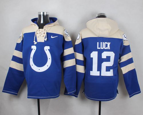 Nike Colts #12 Andrew Luck Royal Blue Player Pullover NFL Hoodie Nike Colts #12 Andrew Luck Royal Blue Player Pullover NFL Hoodie