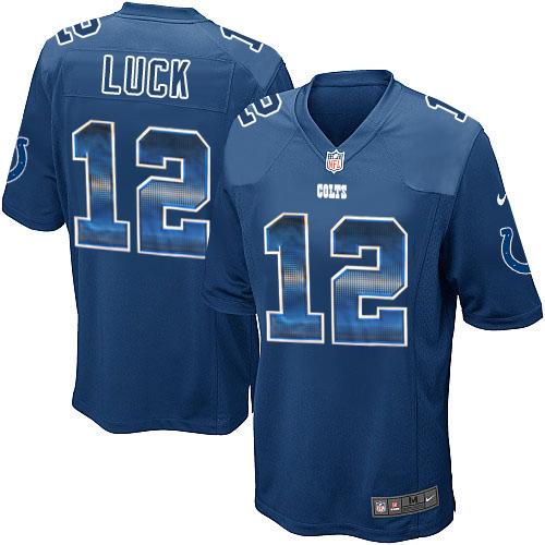 Nike Colts #12 Andrew Luck Royal Blue Team Color Men's Stitched NFL Limited Strobe Jersey Nike Colts #12 Andrew Luck Royal Blue Team Color Men's Stitched NFL Limited Strobe Jersey