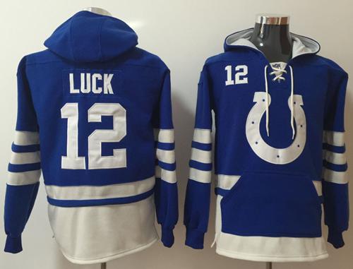 Nike Colts #12 Andrew Luck Royal Blue White Name & Number Pullover NFL Hoodie Nike Colts #12 Andrew Luck Royal Blue White Name & Number Pullover NFL Hoodie