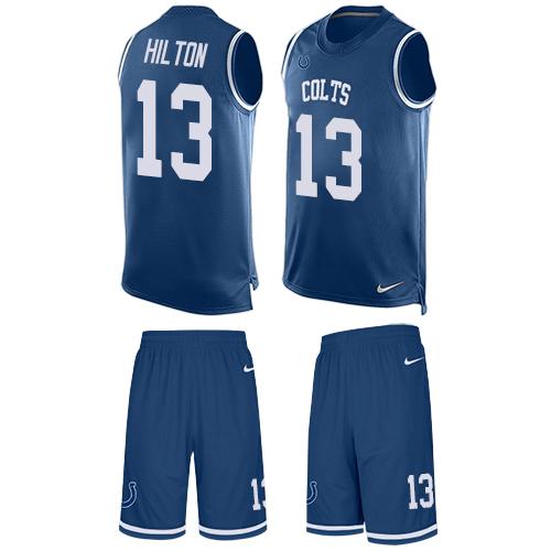 Nike Colts #13 T.Y. Hilton Royal Blue Team Color Men's Stitched NFL Limited Tank Top Suit Jersey Nike Colts #13 T.Y. Hilton Royal Blue Team Color Men's Stitched NFL Limited Tank Top Suit Jersey