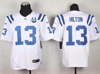 Nike Colts #13 T.Y. Hilton White With 30TH Seasons Patch Men's Stitched NFL Elite Jersey
