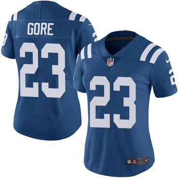 Nike Colts #23 Frank Gore Royal Blue Team Color Women's Stitched NFL Vapor Untouchable Limited Jersey