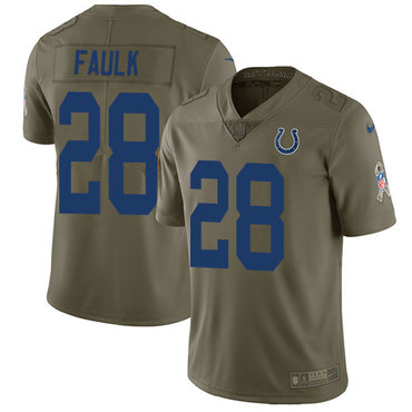 Nike Colts #28 Marshall Faulk Olive Men's Stitched NFL Limited 2017 Salute To Service Jersey Nike Colts #28 Marshall Faulk Olive Men's Stitched NFL Limited 2017 Salute To Service Jersey
